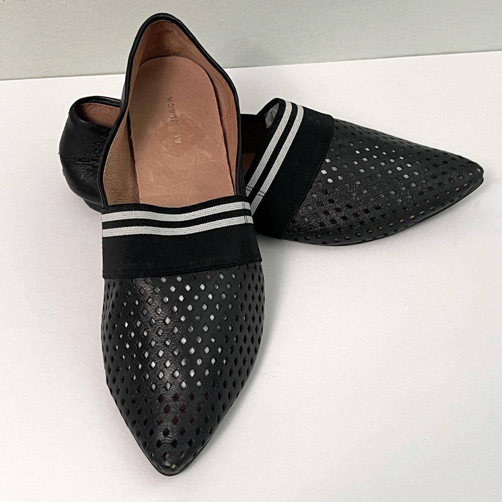 All Black Footwear Perforated Flats, Black Sz 40.5 - Picture 2 of 5